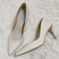 【新品未使用】グリッターヒールパンプス ポインテッドトゥ 24.5 結婚式
