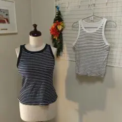 ユニクロカップ付き リブブラトップ2枚組
