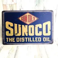 ブリキ看板☆ SUNOCO スノコオイル 119