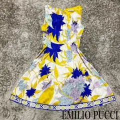 EMILIO PUCCI エミリオプッチ 総柄 ワンピース シルク混 葉っぱ