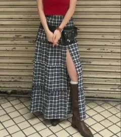 フロントスリットコットンティアードスカート アクレント　aclent