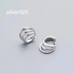 スモール 3連 フープ ピアス silver925 シルバー