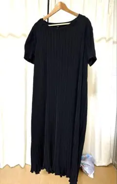 ブラック♡半袖ロングワンピース　ＸＬ