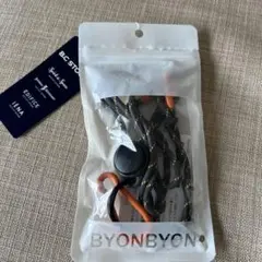 BYONBYON スマホショルダーストラップ グレー/オレンジ 999