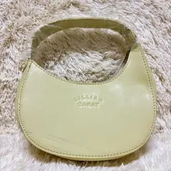美品　LILIAN CARAT ハンドバッグ　極ミニバッグ　　丸型　黄色　レザー