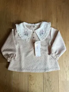 ACOBA ベージュ 刺繍付き長袖シャツ 100