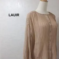 美品 ラウアー シアー リンクル ブラウス レイヤード ベージュ