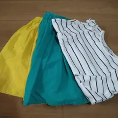 グローバルワーク　フリル袖カットソー＋中パンツ付きスカート2種類セット