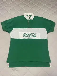 ビンテージ【Coca-Cola 】コカコーラ 緑/白 ラガーシャツ ポロ 80s