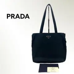 PRADA プラダ B9713 三角ロゴプレート ナイロン レザー トートバッグ