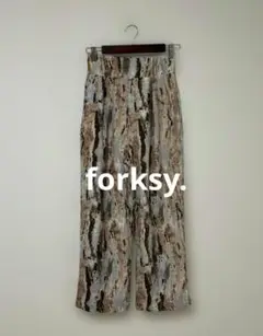 forksy. フォルクシー 水彩ペイント柄 ワイド イージーパンツ F