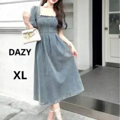 DAZY デニムワンピース　可愛い　大きいサイズ　 ロング　フレア　XL