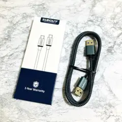 USBケーブル Type-A 超耐久性ケーブル　高速データ転送　1m 黒