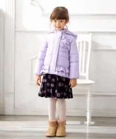 【美品】anyFAM kidsフリル付きリボンダウンコート 120㎝ パープル