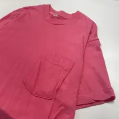 USA製 90's シングルステッチ 無地 半袖Tシャツ ピンク メンズXL相当