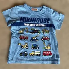 miki HOUSE 作業車両 Tシャツ 80cm 水色