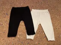 babyGAP 60cmレギンス 黒 白 2枚セット