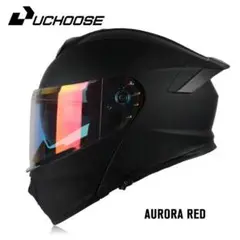UCHOOSE フルフェイスシステムヘルメット 艶消し黒 シールド2枚付き