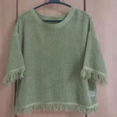 HONEYSUCKLE ROSE フリンジ付きメッシュニット M