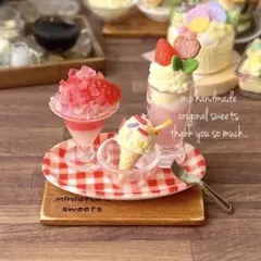 ストロベリーのひんやりスイーツset ミニチュアフード