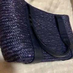 美品　COMME CA ISM かごバッグ 紺紫
