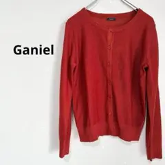 Ganiel カーディガン　オレンジ　長袖　羽織り　ラメ　Lサイズ　シンプル