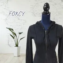 高級感【M】フォクシー ダブルジップパーカー 長袖 日本製 ブラック レディース