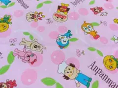 アンパンマンキャラクター綿生地 ピンク　オックス４５ｃｍ