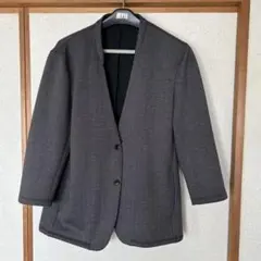 アオキパジャマスーツグレー ノーカラー3L