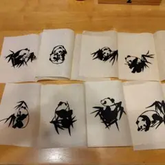 熊猫　パンダ　切り絵