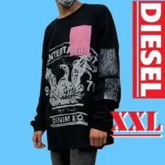 新品　DIESEL　長袖Ｔシャツ　Ａ14876　XXL　グラフィック　前後面左腕