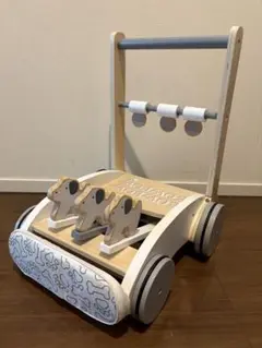 美品　こいぬのおしぐるま　木製手押し車