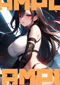 A4 ポスター　美少女　美女　ティファ　ファンアート　同人