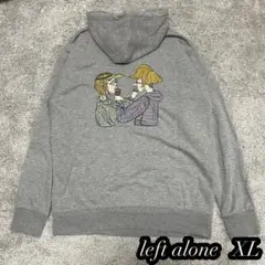 【LEFT ALONE】パーカー プルオーバー フーディ　刺繍　古着　XL