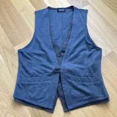 【中古】グレー ボタン付きベスト