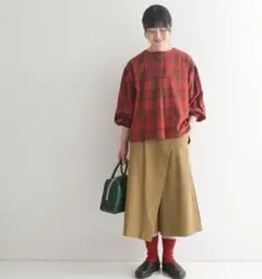 ♦新品♦『earth_eco_loco＊エコロコ 巻きスカート風カフェパンツ』☆