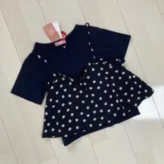 新品タグ付き　Tシャツ&キャミソール　2枚セット　130cm ネイビー　女の子
