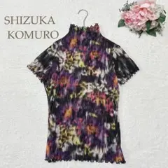 4298 シヅカコムロ　半袖　ハイネックシアーTシャツ　フリル　サイズ42