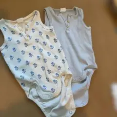 【美品】H&M オーガニックコットン ロンパース 2枚セット
