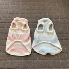ペット服 ピンクと水色 ストライプ