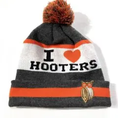 HOOTERS ボンボン ニット帽 アクリル グレー