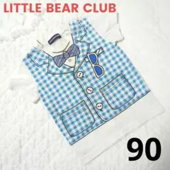 LITTLE BEAR CLUB チェック柄Tシャツ　だまし絵
