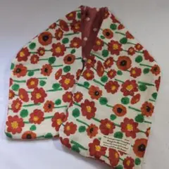 8重ガーゼ首巻きタオル　赤花