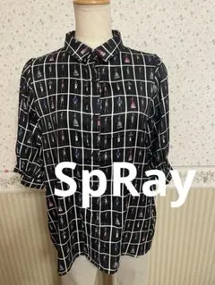 spray スプレイ ファッションイラスト 半袖シャツ ブラック