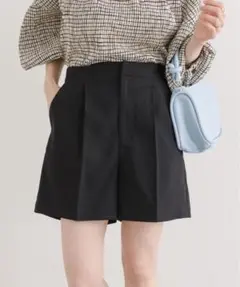 Kastane ツイルタックショートパンツ ブラック