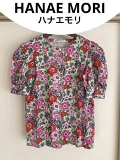 華やか！ハナエモリ花柄半袖ブラウス7号