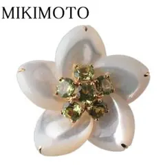 【新品仕上げ済】ミキモト ブローチ シェル ペリドット2.45ct【9421】
