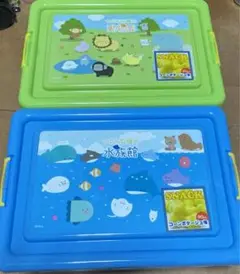 新品☆つぶらな瞳の水族館　動物園　コンテナBOX　2種セット