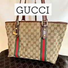 【人気】GUCCI グッチ トートバッグ シェリー ホースビット キャンバス