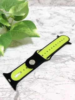 新品未使用✨スポーティー シリコンバンド ブラック　ライムグリーン